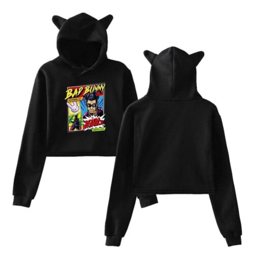 Bad Bunny Cropped Hoodie #1